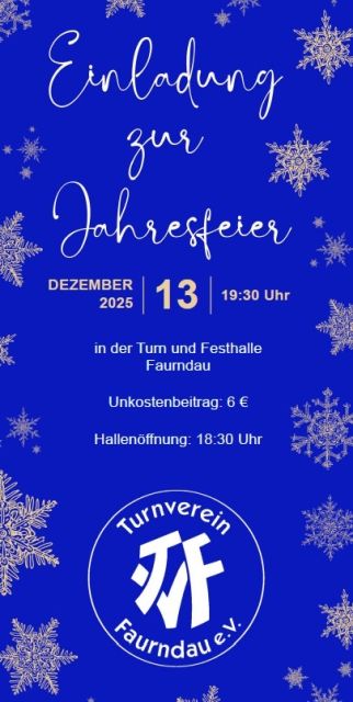 Einladung zur Jahresfeier des TVF am 13.12.2025